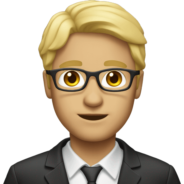 professor with medium, straight, blonde hair  emoji