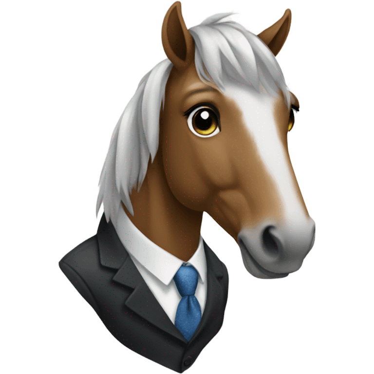 Horse wearing a tie emoji