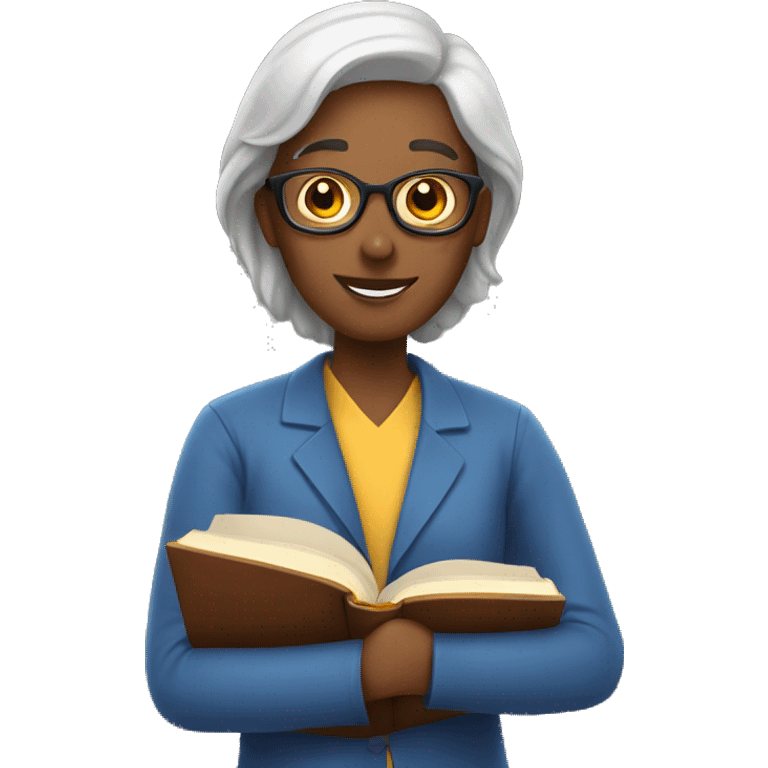 teacher with a book emoji