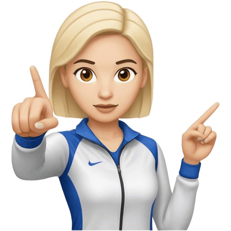 female sport coach pointing emoji