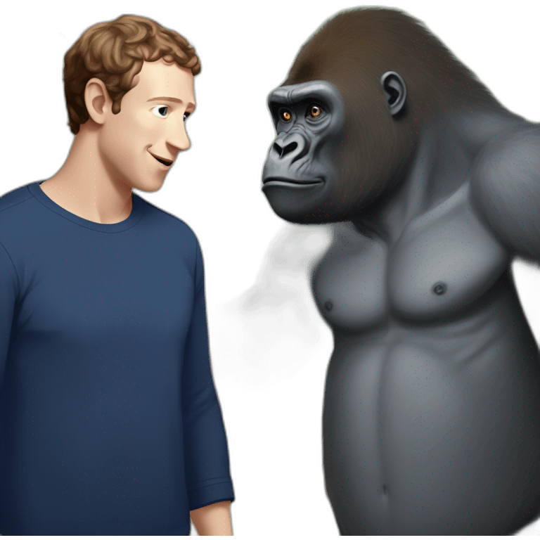 Gorilla meeting Mark Zuckerberg emoji