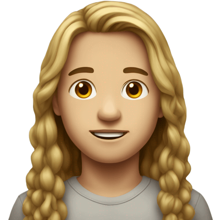 realistic portrait of boy with long hair  emoji