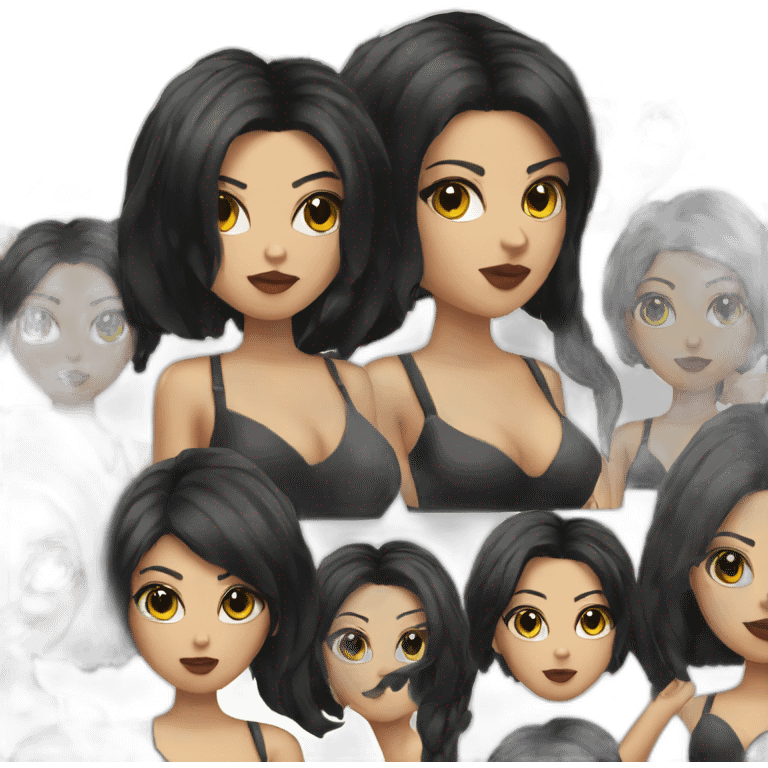 Dominatrix with black hair emoji