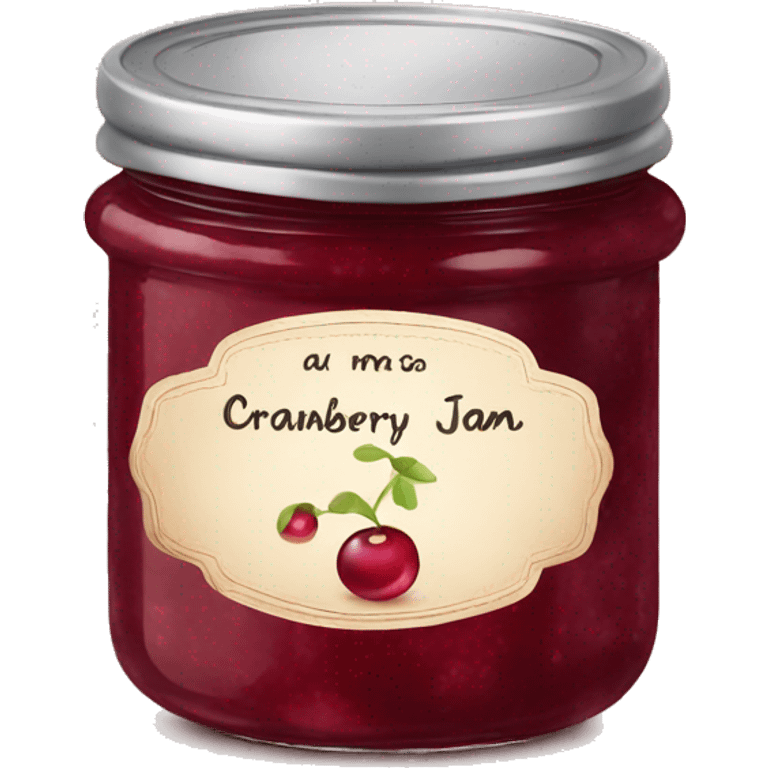 A jar of homemade cranberry jam with a cute label emoji