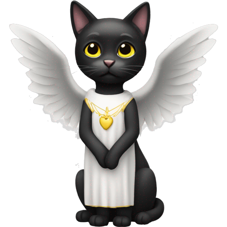 black cat angel emoji