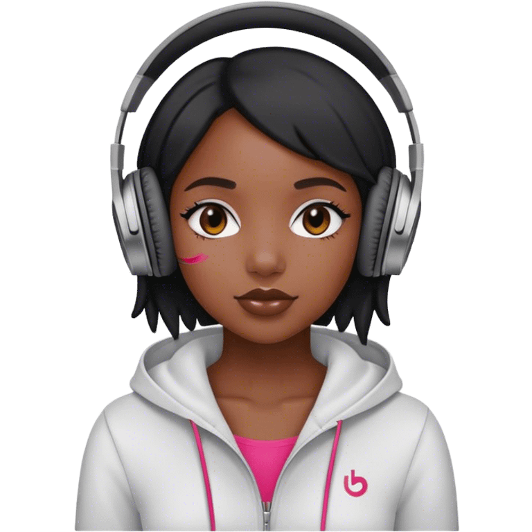 black girl with beats  emoji