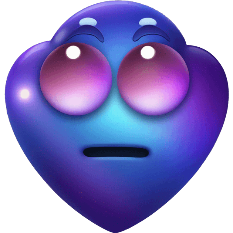 heart shape purple and blue Saturn planet emoji