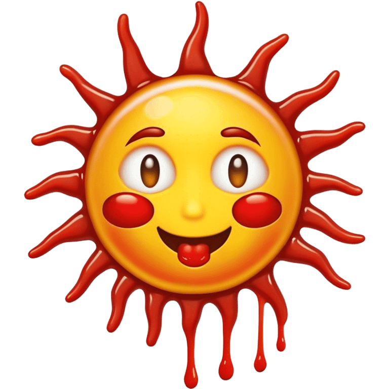 The sun with ketchup  emoji