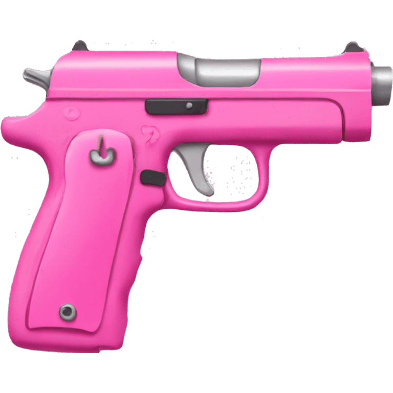 pink pistol with  pink bow emoji