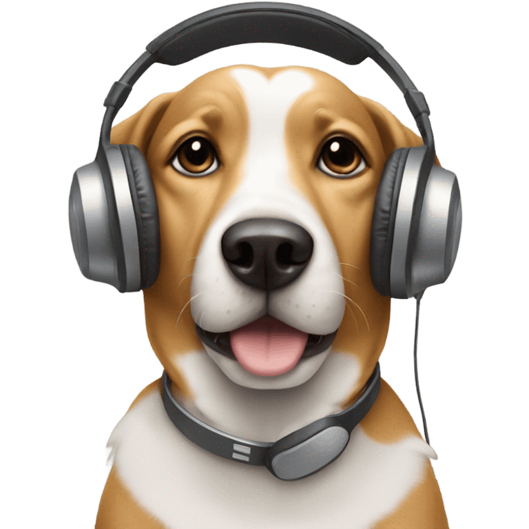 Dog listening to music  emoji