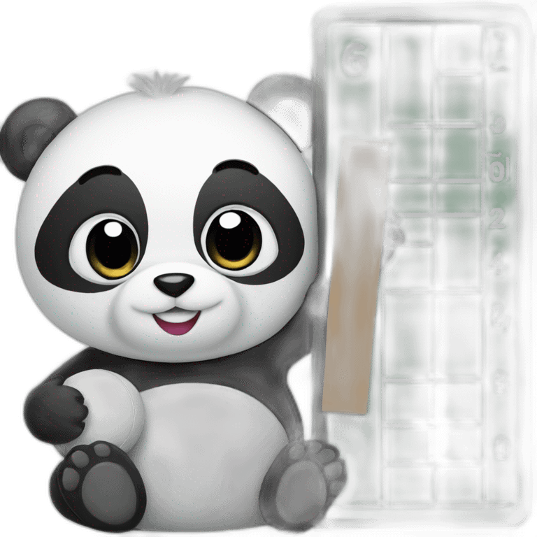 a panda holding a scoreboard with a 0 on it emoji