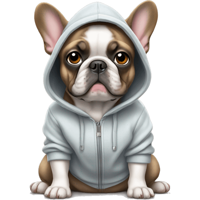 French bulldog with a hoodie emoji