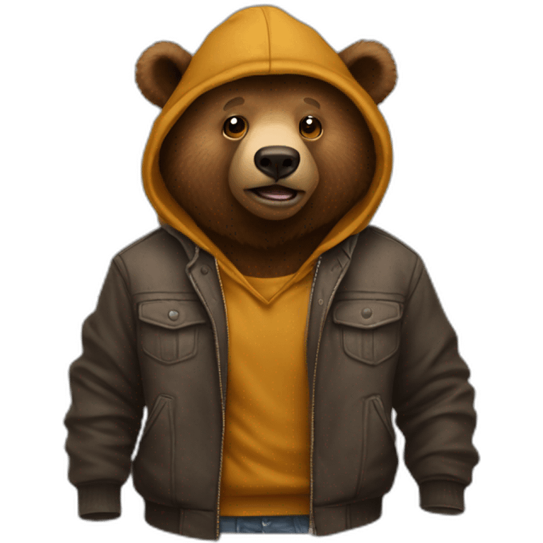 brown bear dressed in urban fashion emoji