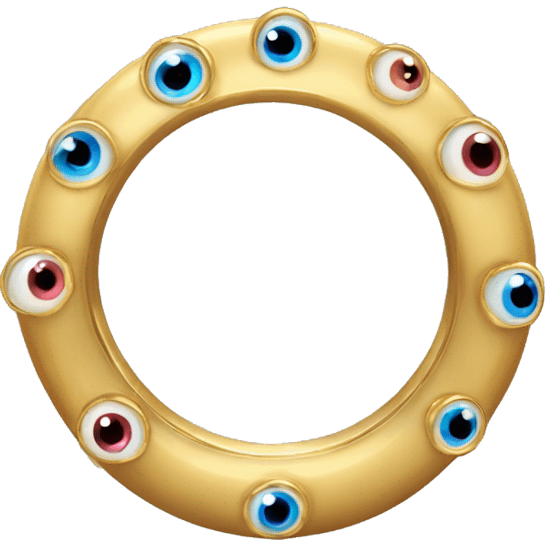 very thin gold ring studded with eyeballs emoji