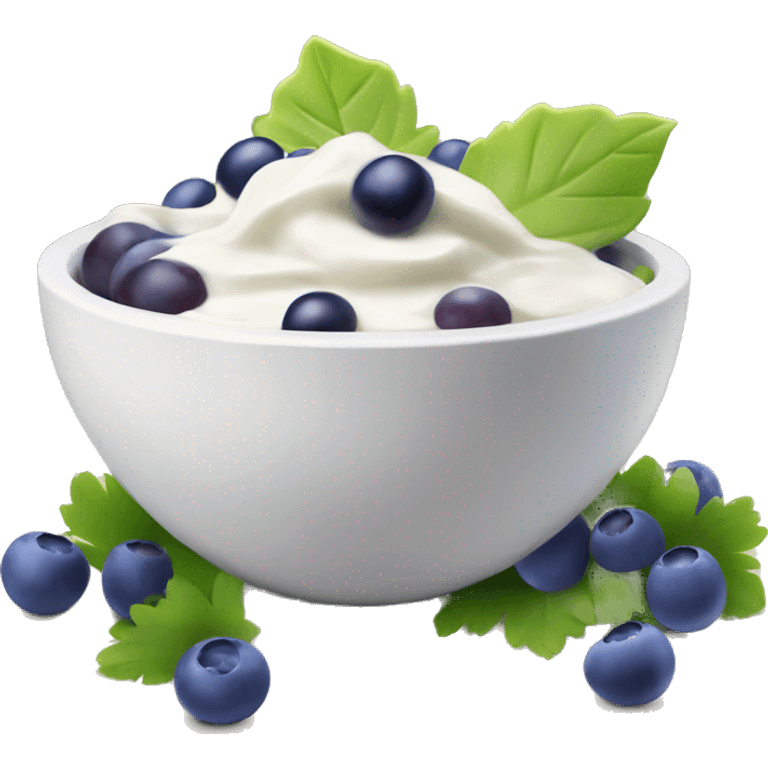 yoghurt bowl with grapes and blueberries emoji