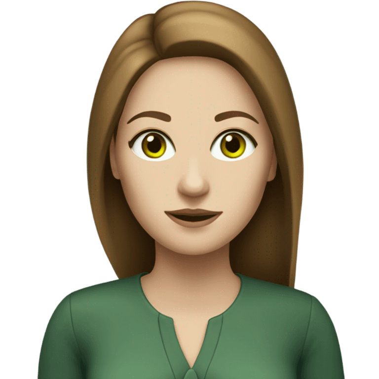 white female psychologist with brown hair and green eyes emoji