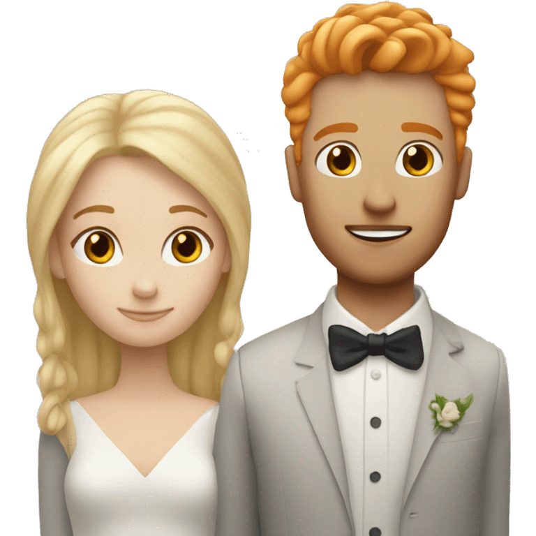 Blonde girl and ginger boy married emoji