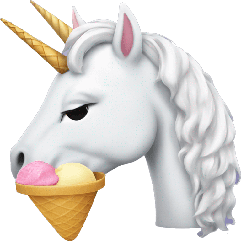 Unicorn eating ice cream emoji