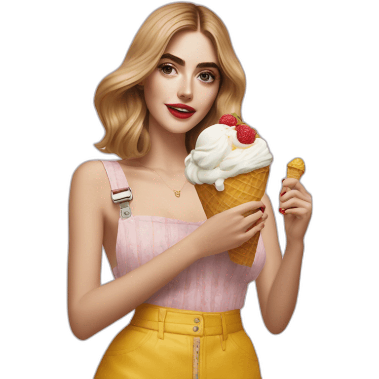 Chiara ferragni con un gelato  emoji