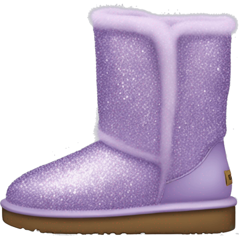 Realistic light purple glitter and fur Ugg boots. emoji