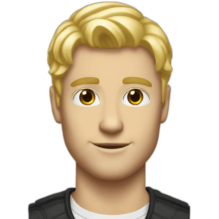 Tall blond white guy DJ emoji