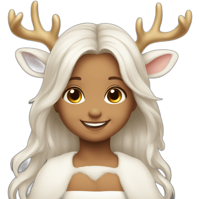 angel Baby girl deer-antlers smile emoji