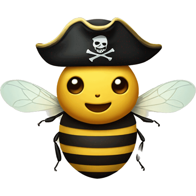 a bee wearing a pirate's hat emoji