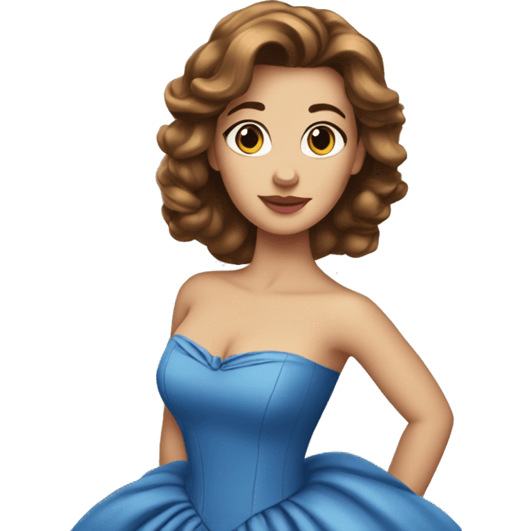 belle wearing blue dress emoji