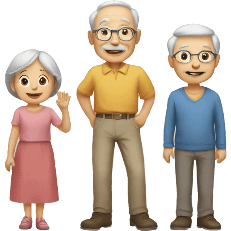 two old people and a child emoji