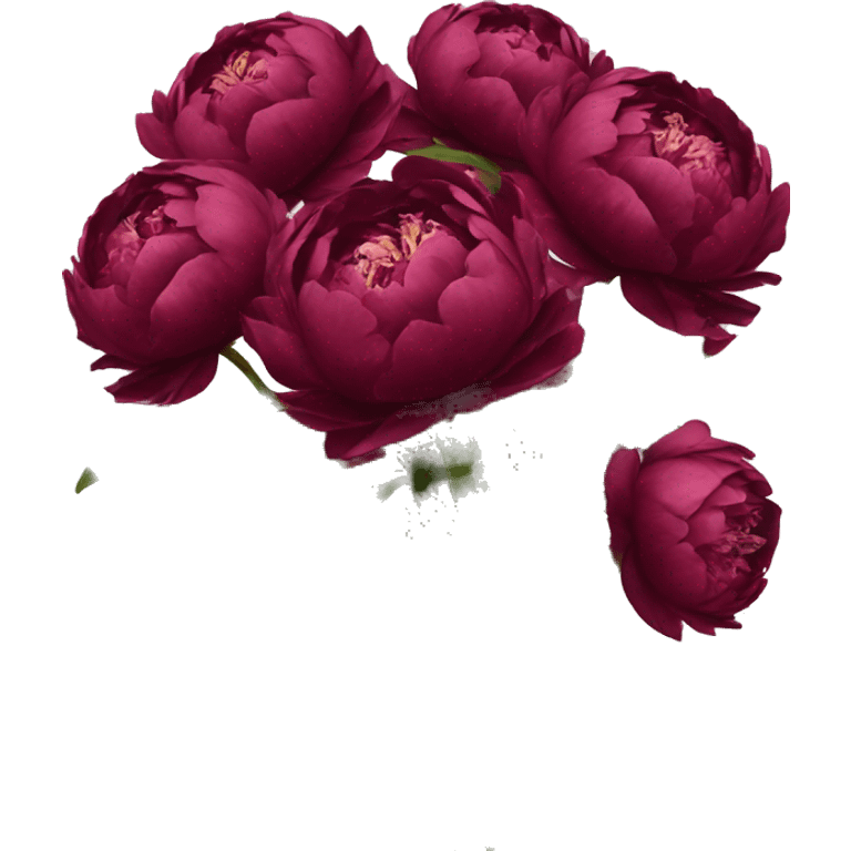 bouquet of burgundy peonies  emoji