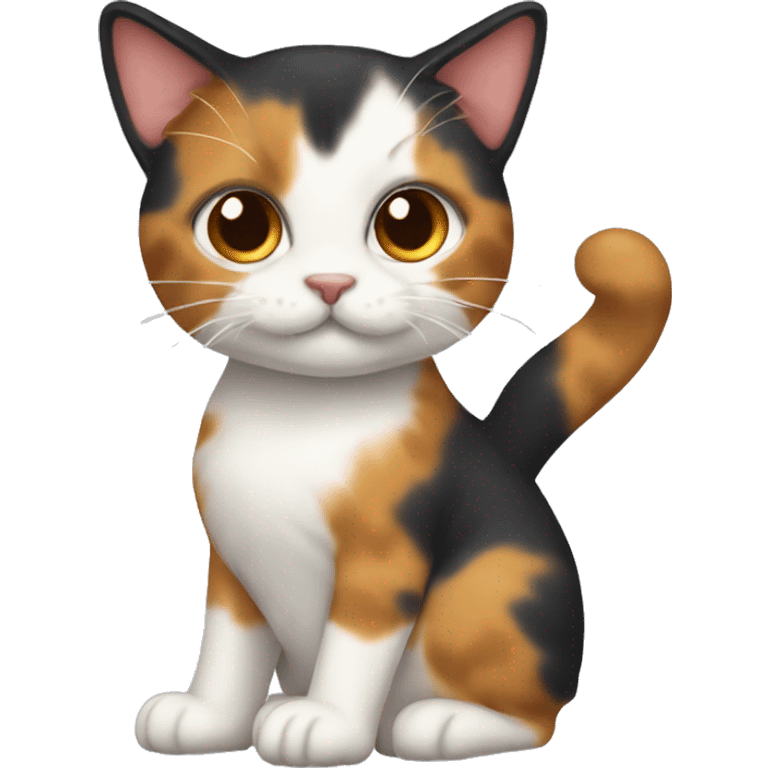 Calico cat very short tail emoji