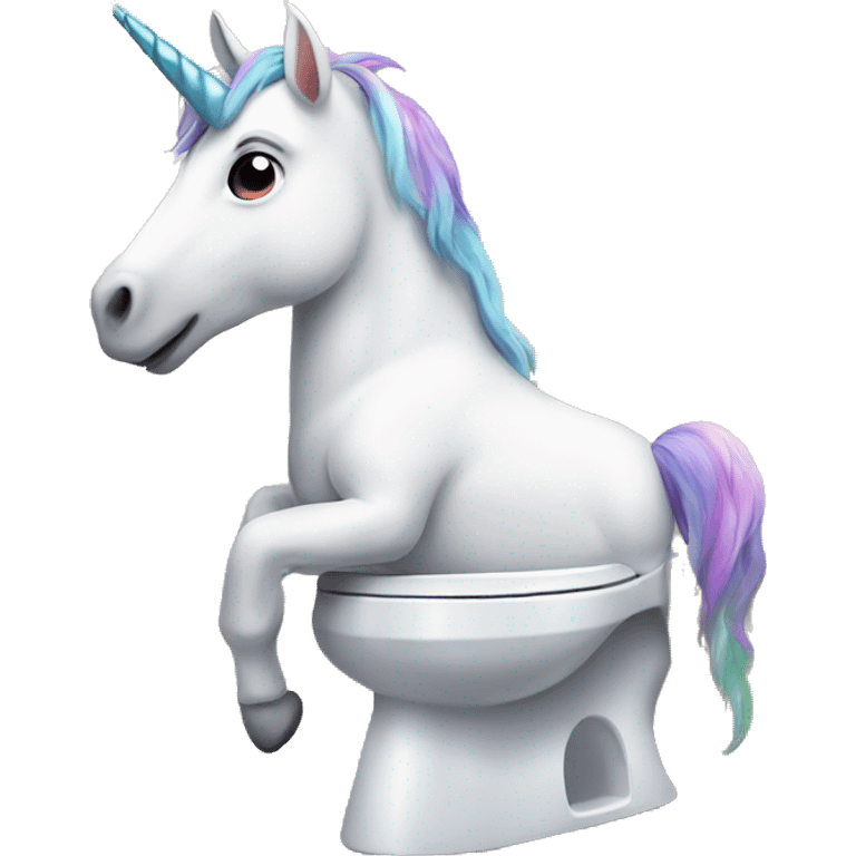 Unicorn sitting on the toilet  emoji