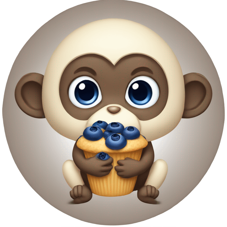 baby monkey holding a blueberry muffin emoji