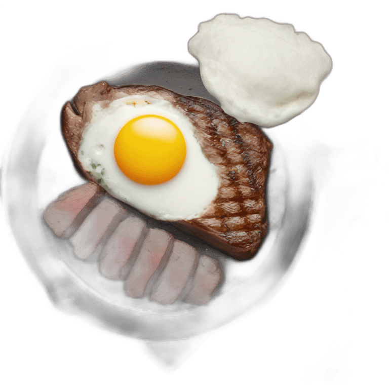 steak and eggs in a cast iron pot emoji