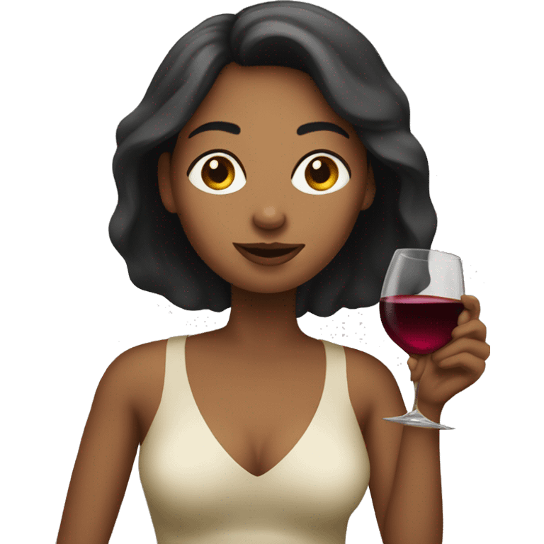 Woman drinking wine emoji