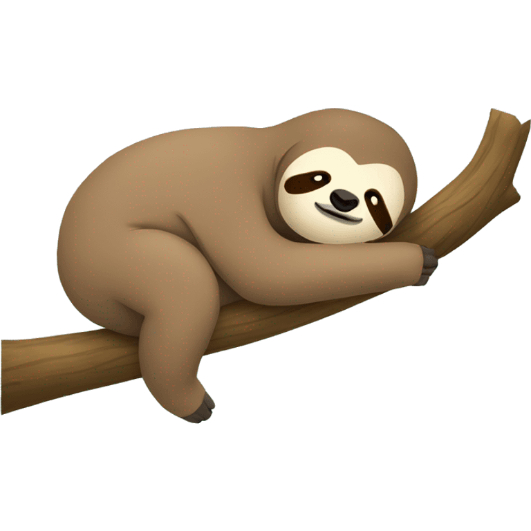 Sloth sleeping on tree branch with pillow emoji