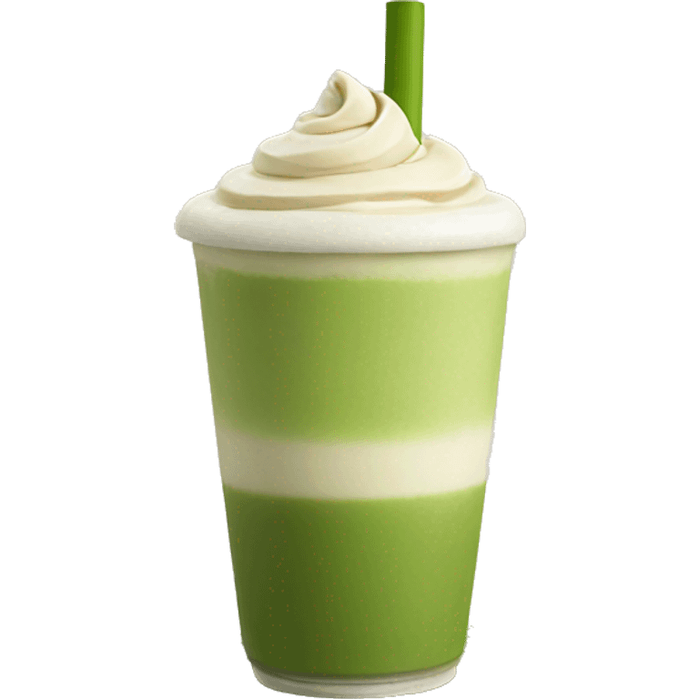 Matcha Latte with a beige straw  emoji