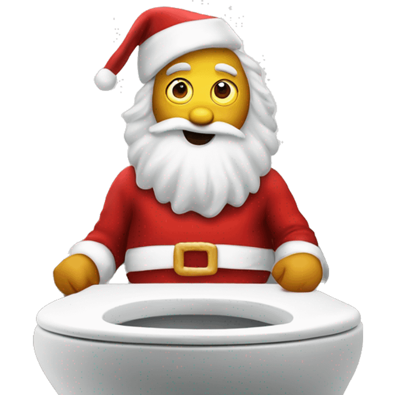 Santa clause on a toilet with donut emoji