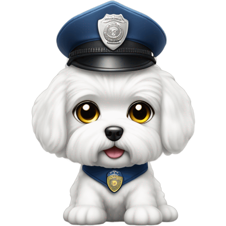 Bichon Maltese working as a police officer emoji