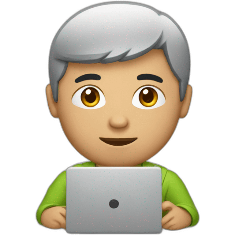 central asian man with laptop emoji