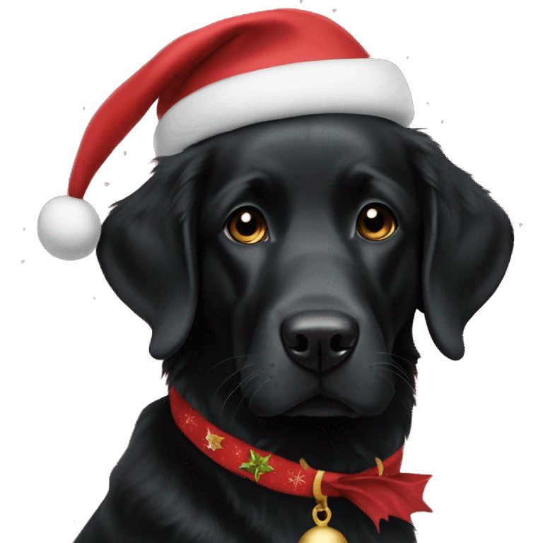 Black Retriever Christmas emoji