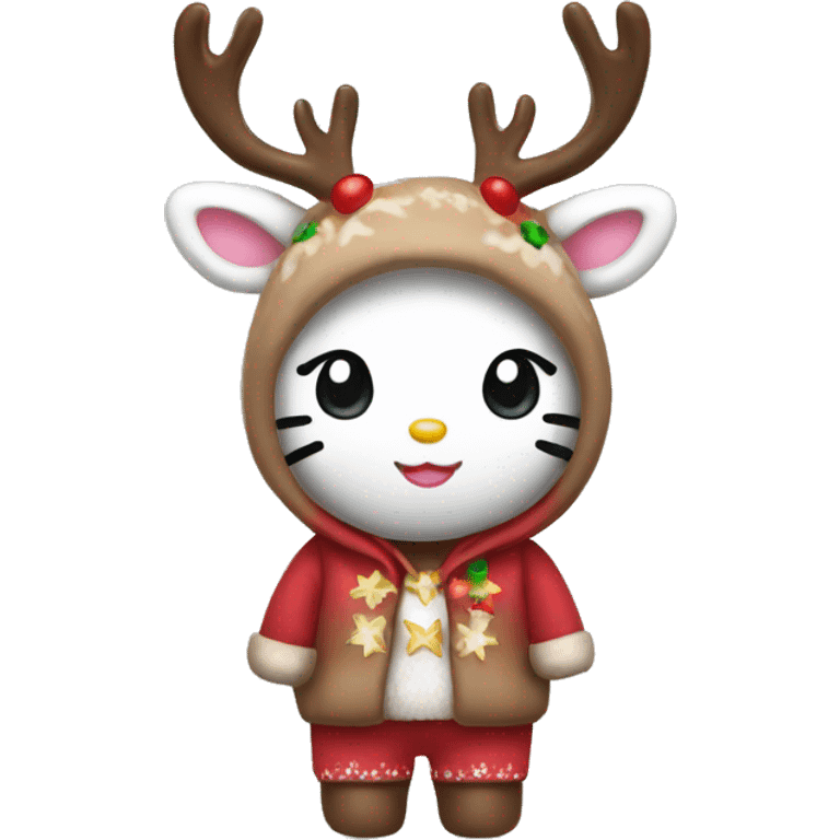 hello kitty in a reindeer outfit emoji