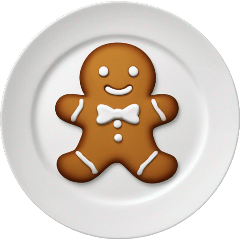 plate with gingerbread man on top emoji