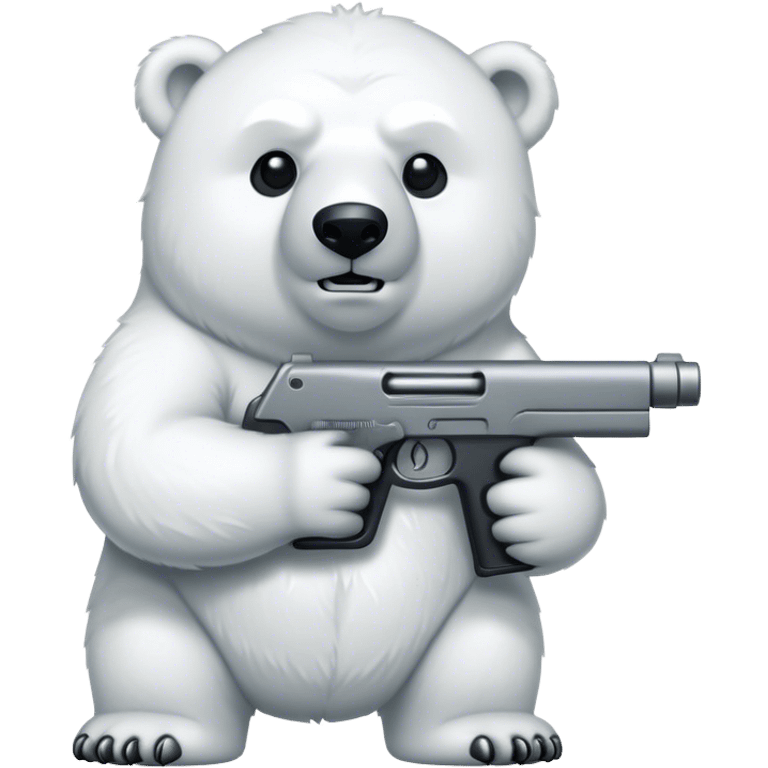 A polar bear with a gun emoji