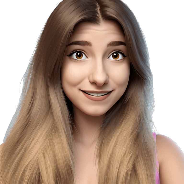 smiling girl with brown hair emoji