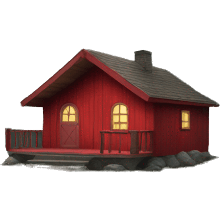 red cabin in the woods  emoji