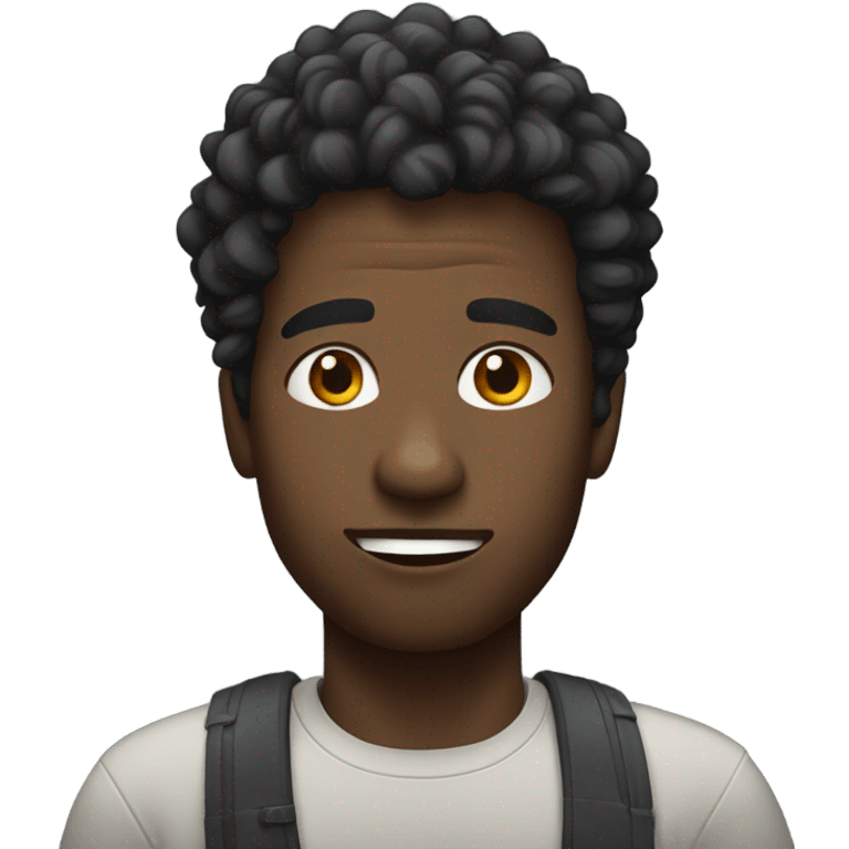 black male with overnatural haaed emoji