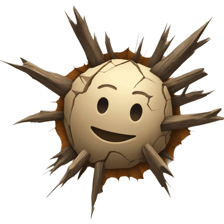 cracked earth with wood spikes coming out  emoji