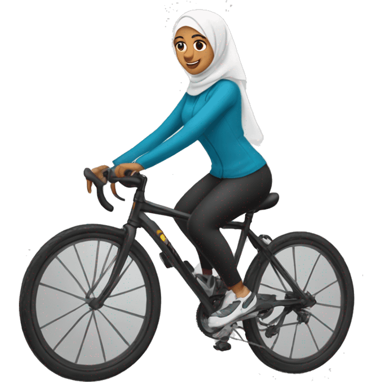 Hijabi-cyclist-instructor-on-bike emoji