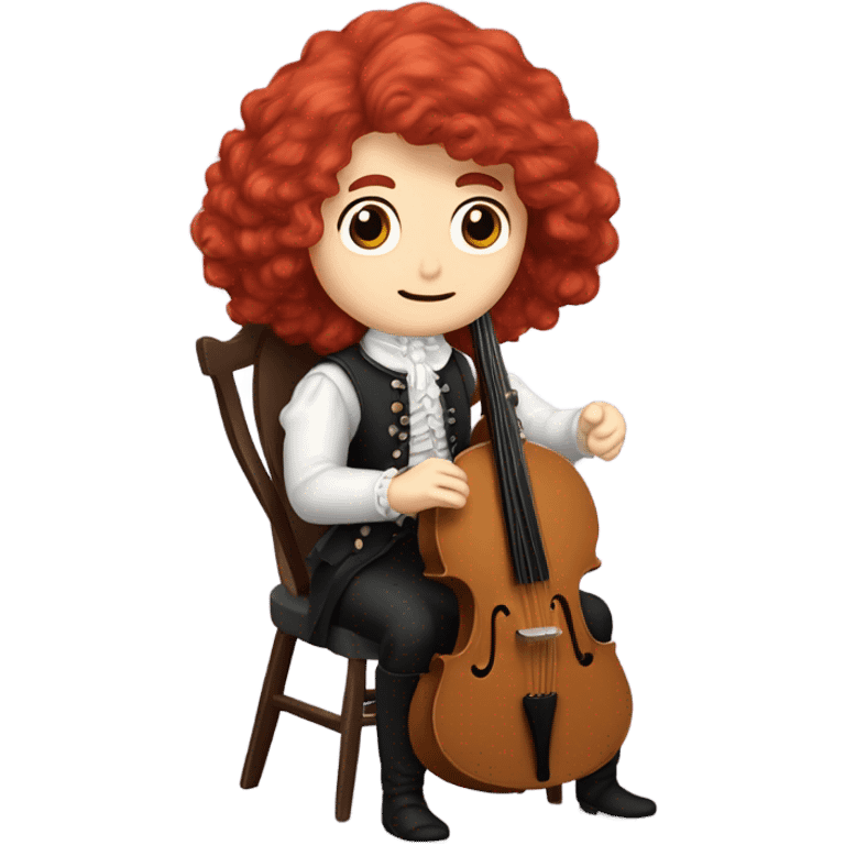 Antonio Vivaldi Red haired wig older chibi sitting chair banjo emoji